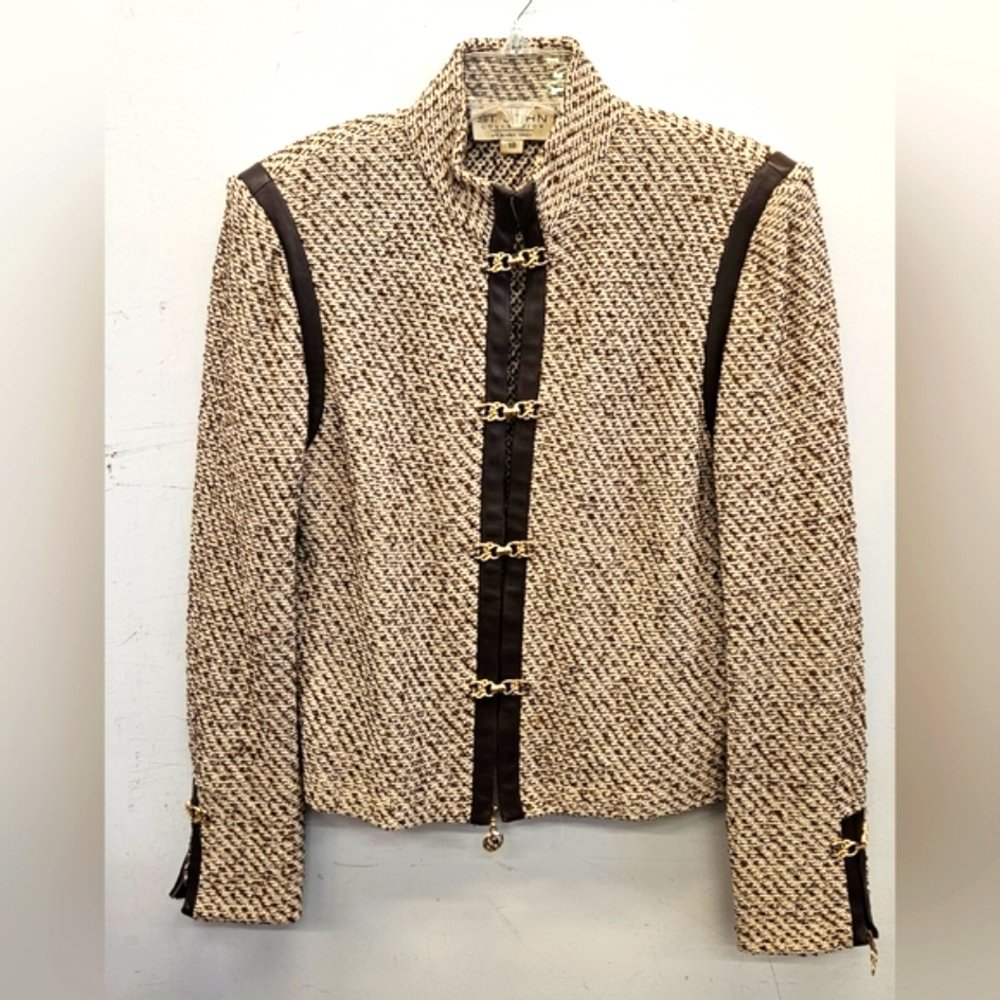 *SOLD* St. John Tweed Black and Tan Women's Jacket